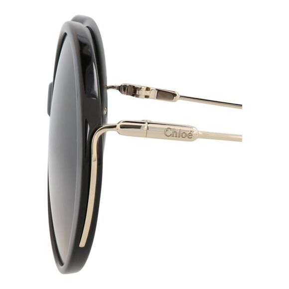 Chloé Round-Frame Recycled Acetate Sunglasses Black Womens - Picture 4 of 6